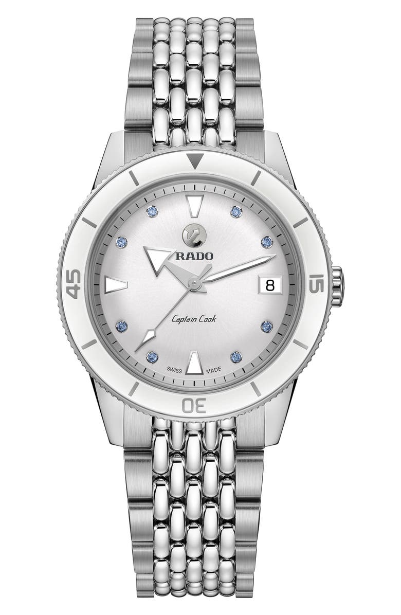 RADO Captain Cook Interchangeable Strap Watch, 37mm, Main, color, Blue