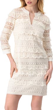 IVONNE Natural Lace Mini Dress
