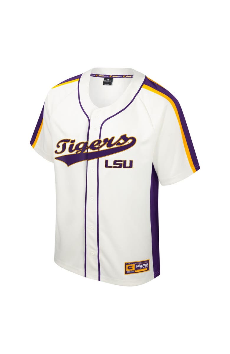 COLOSSEUM Men's Colosseum Cream LSU Tigers Ruth Button-Up Baseball Jersey, Alternate, color, 