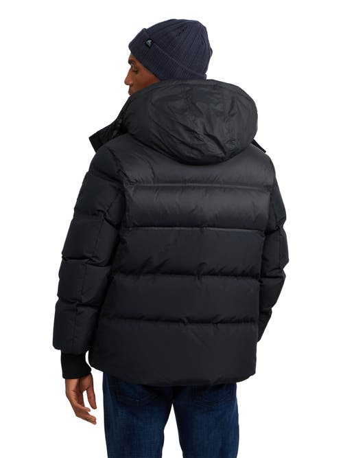 Pajar Comet Mixed Media Puffer With Detachable Hood In Black