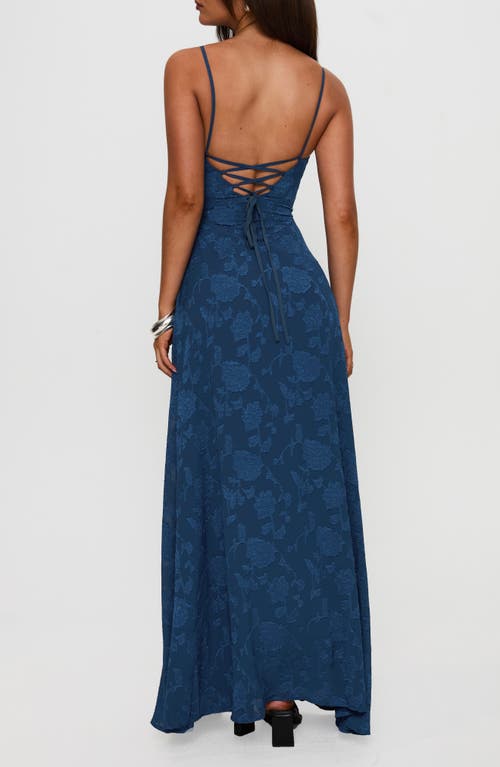 Princess Polly South Of France Floral Burnout Maxi Dress In Blue