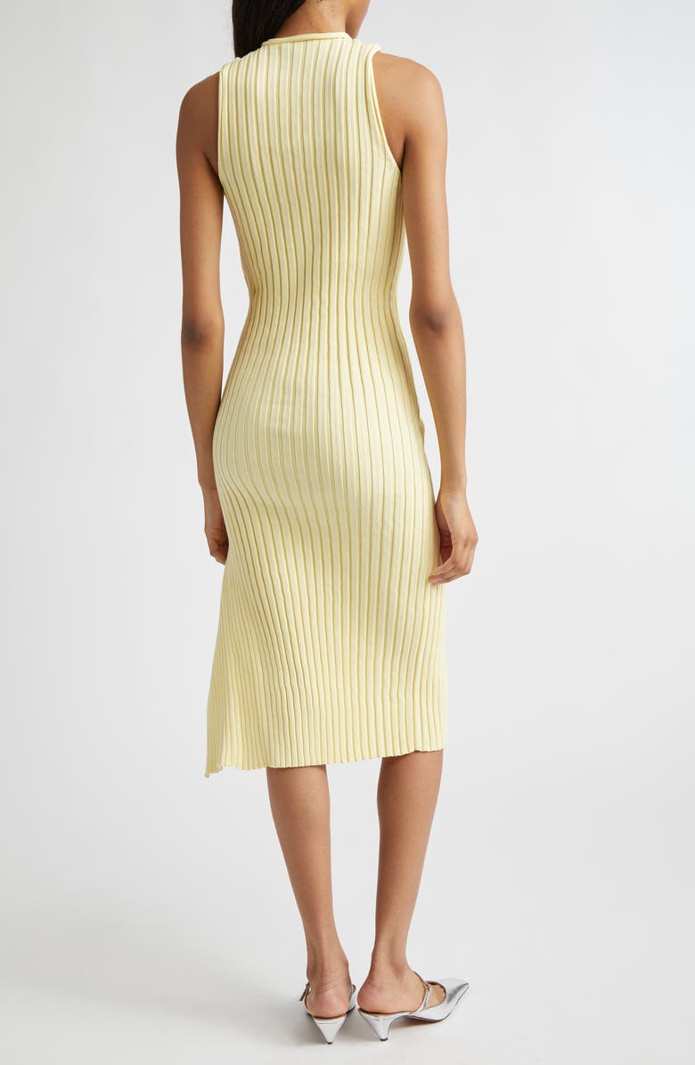 Stella McCartney Rib Organic Cotton Tank Dress, Alternate, color, Light Yellow