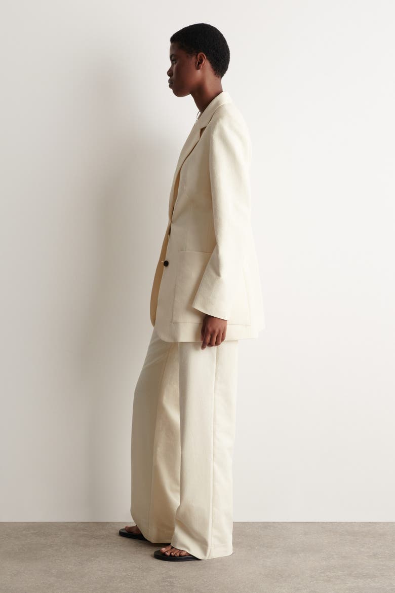 Textured Slim Straight-leg Pants, Alternate, color, ECRU