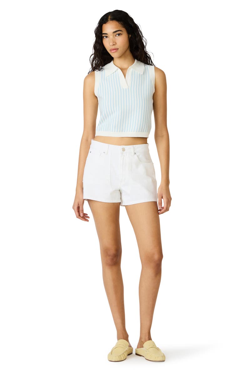 Steve Madden Amery Crop Polo Sweater Tank, Alternate, color, Sailor Blue