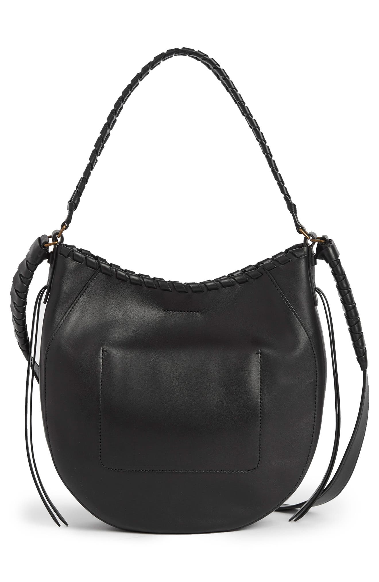 AllSaints Courtney Leather Hobo, Alternate, color, 