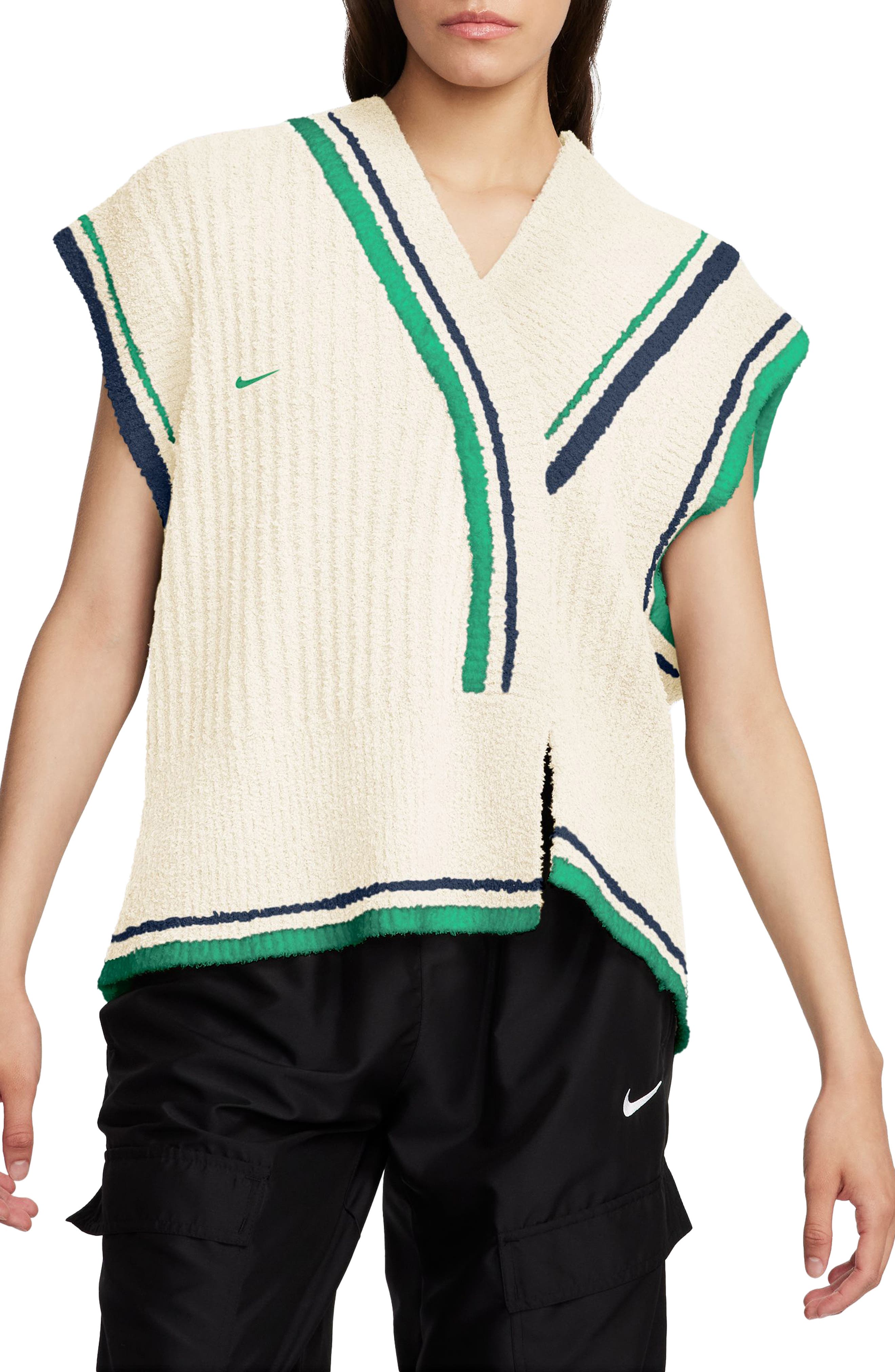 Sportswear Collection Stripe Trim Sweater Vest