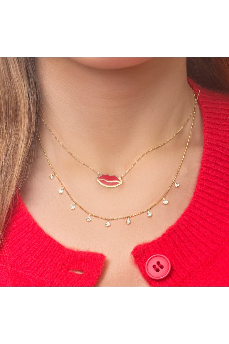 Dangle Diamond Bezel Necklace, Alternate, color, Yellow Gold
