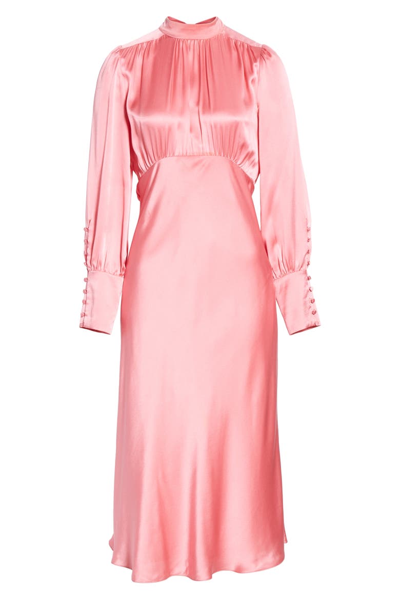 Elsie Silk Midi Dress, Alternate, color, PINK