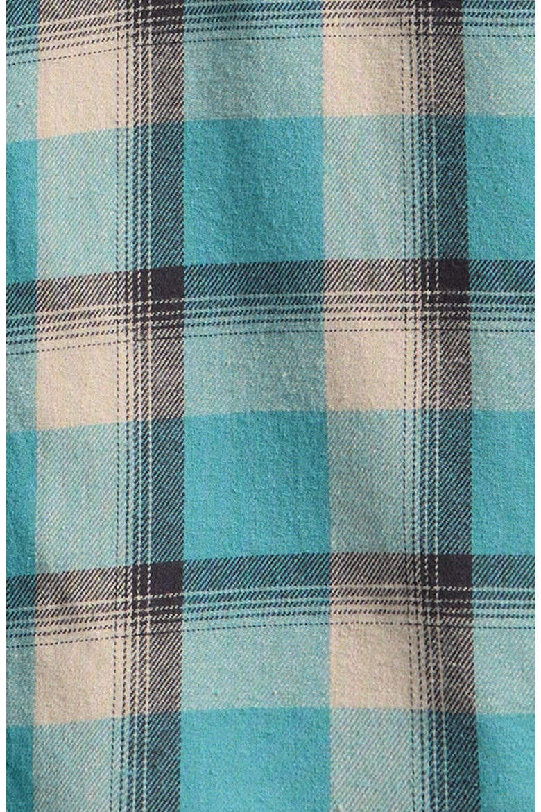 Kids' Porter Plaid Cotton Flannel Button-Up Overshirt, Alternate, color, DUSTY TURQUOISE
