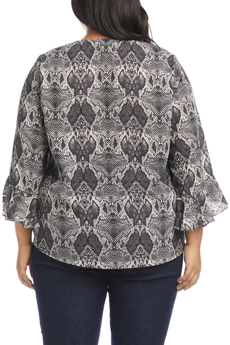 Snake Ruffle Chiffon Top, Alternate, color, PRT