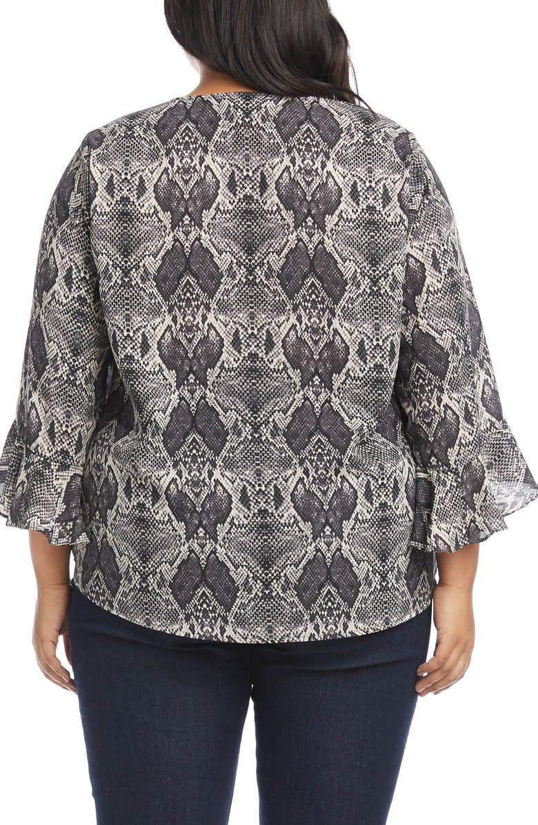 Karen Kane Snake Ruffle Chiffon Top, Alternate, color,