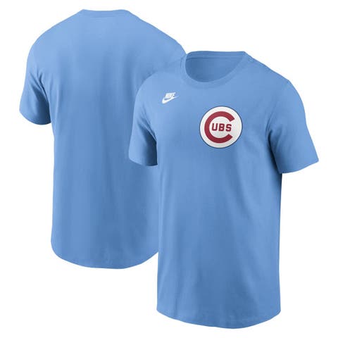 Men's Nike Light Blue Chicago Cubs Cooperstown Wordmark T-Shirt