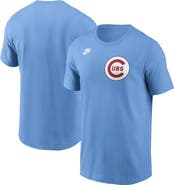 Nike Men's Nike Light Blue Chicago Cubs Cooperstown Wordmark T-Shirt