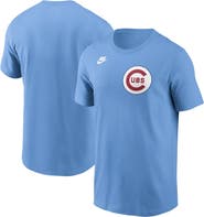 Nike Men's Nike Light Blue Chicago Cubs Cooperstown Wordmark T-Shirt
