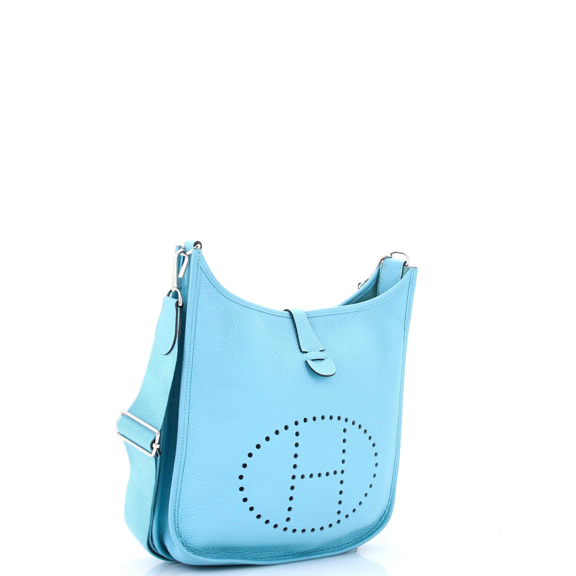 Pre-Owned Hermes Evelyne Bag Gen III Clemence PM, Alternate, color, Bleu Atoll