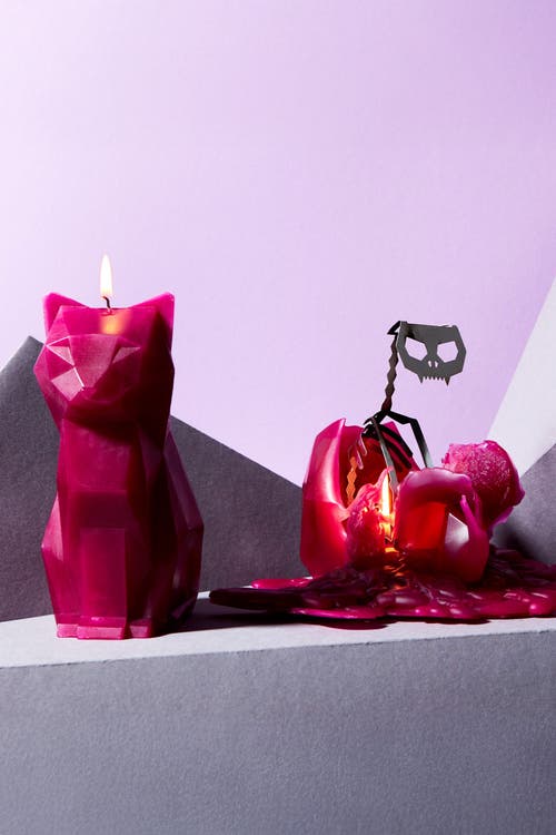 54celsius Pyropet Kisa Cat Candle In Burgundy