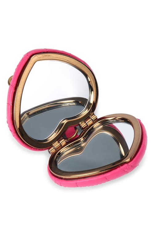 Kurt Geiger London Kensington Heart Mirror Bag Charm In Pink