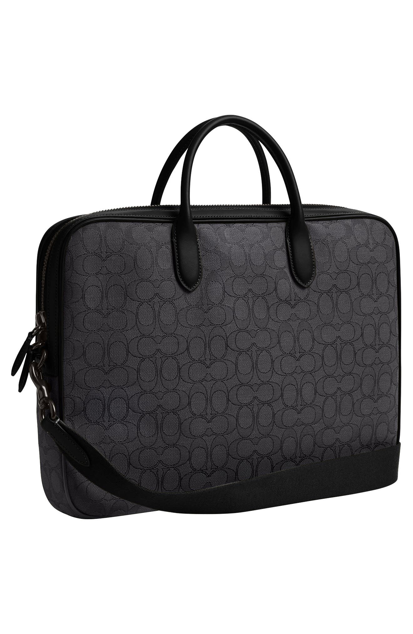 COACH Theo Logo Jacquard Briefcase, Alternate, color, 