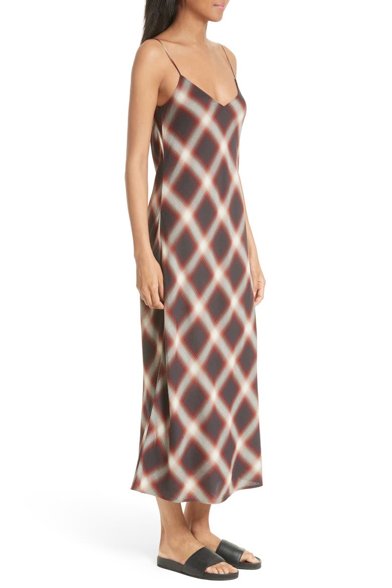 Plaid Midi Slipdress, Alternate, color, RED
