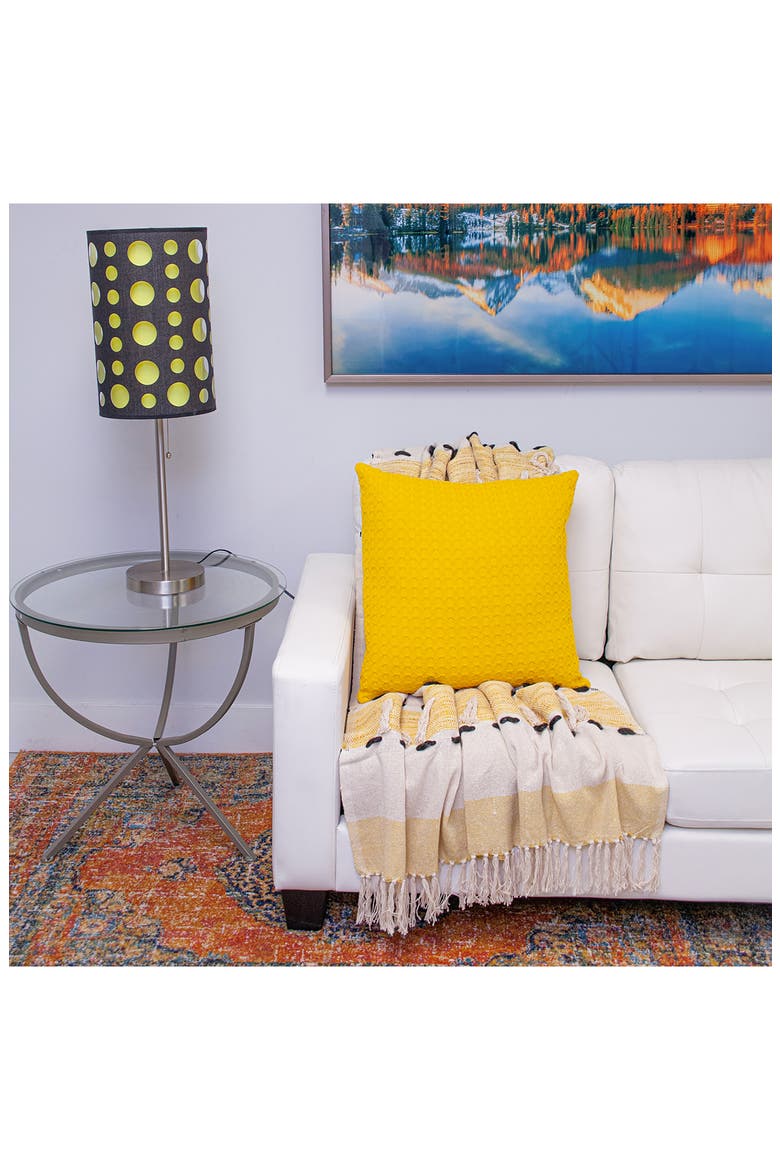 Embossed Throw Pillow, Alternate, color, YELLOW