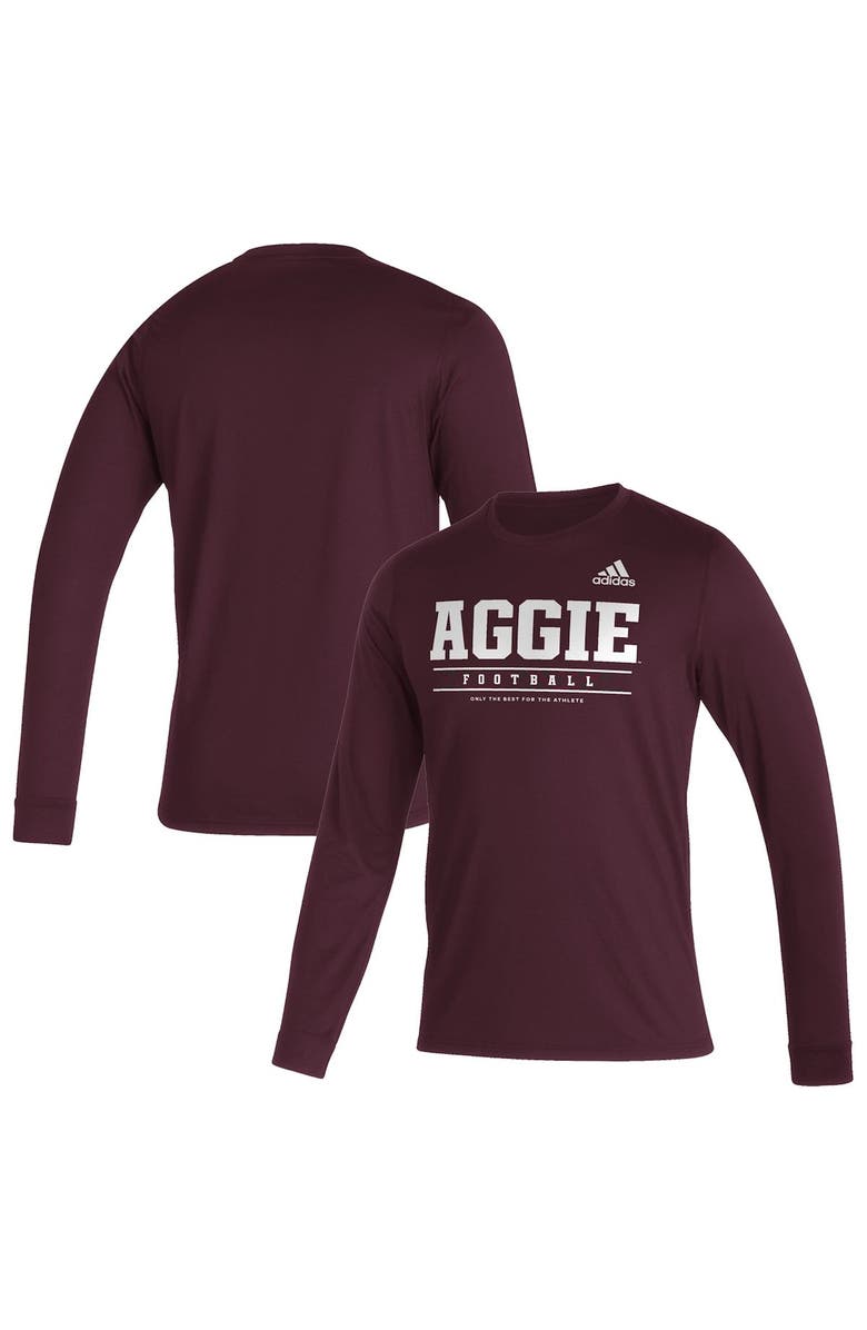 adidas Men's adidas Maroon Texas A&M Aggies Sideline Creator Practice AEROREADY Long Sleeve T-Shirt, Main, color, 
