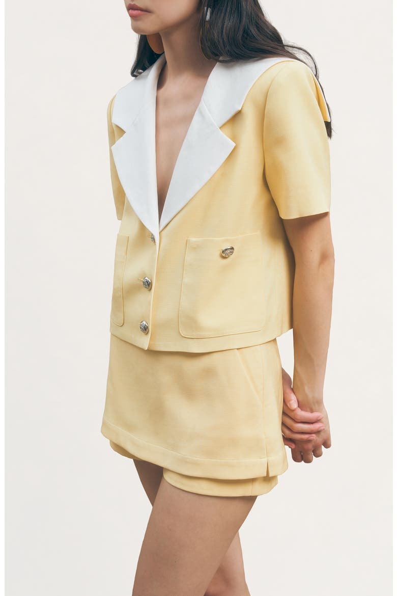 Lennox Short Sleeve Jacket, Alternate, color, BUTTER YELLOW