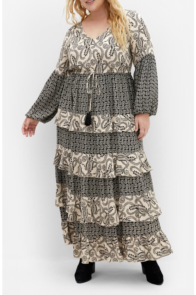 Clementine Mixed Print Long Sleeve Maxi Dress, Main, color, PRINT