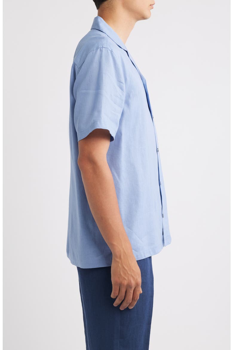 Relaxed Fit Linen Camp Shirt, Alternate, color, DESERT SPRING