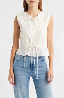 Topshop Cross Hatch Sleeveless Top