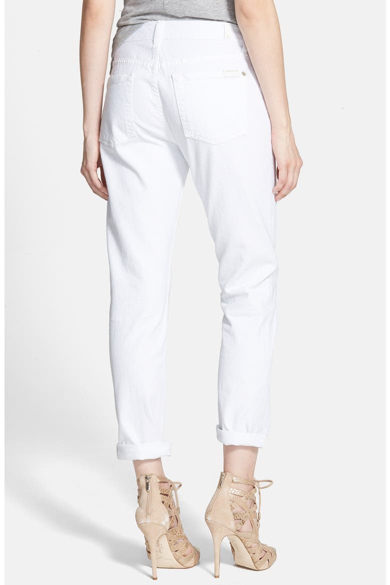 7 For All Mankind® Relaxed Skinny Jeans, Alternate, color, WHITE FASHION
