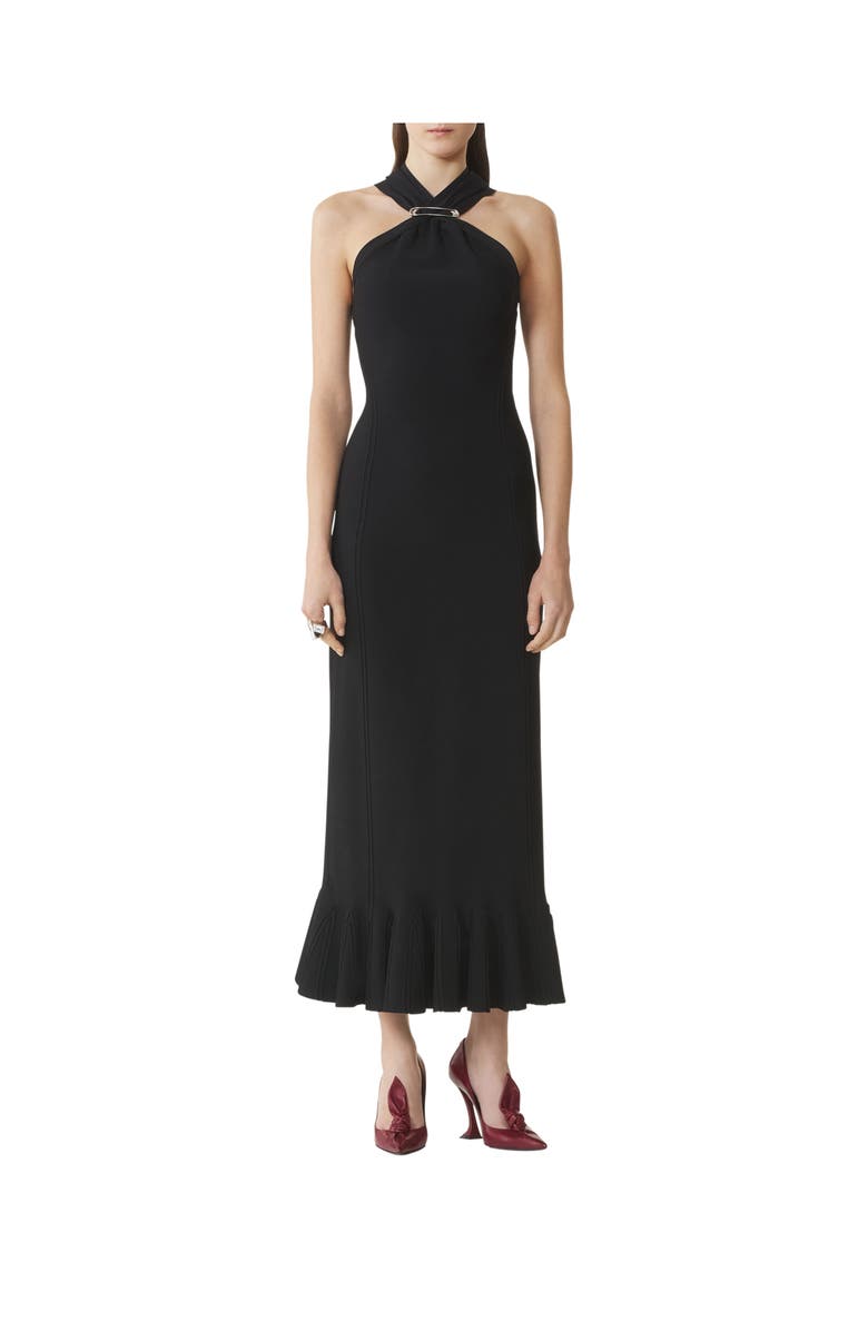 Lanvin Long Viscose Dress, Alternate, color, Black