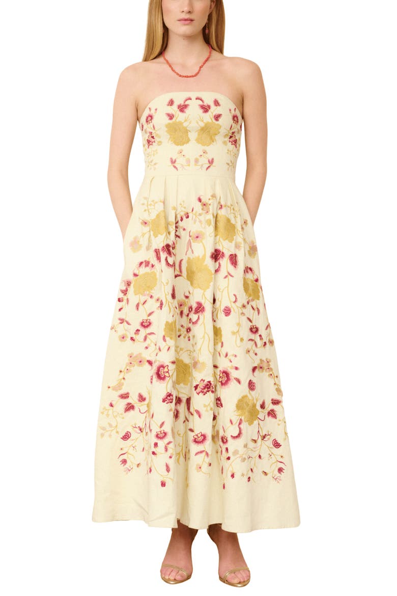 Leticia Brodery Dress, Main, color, Light Green