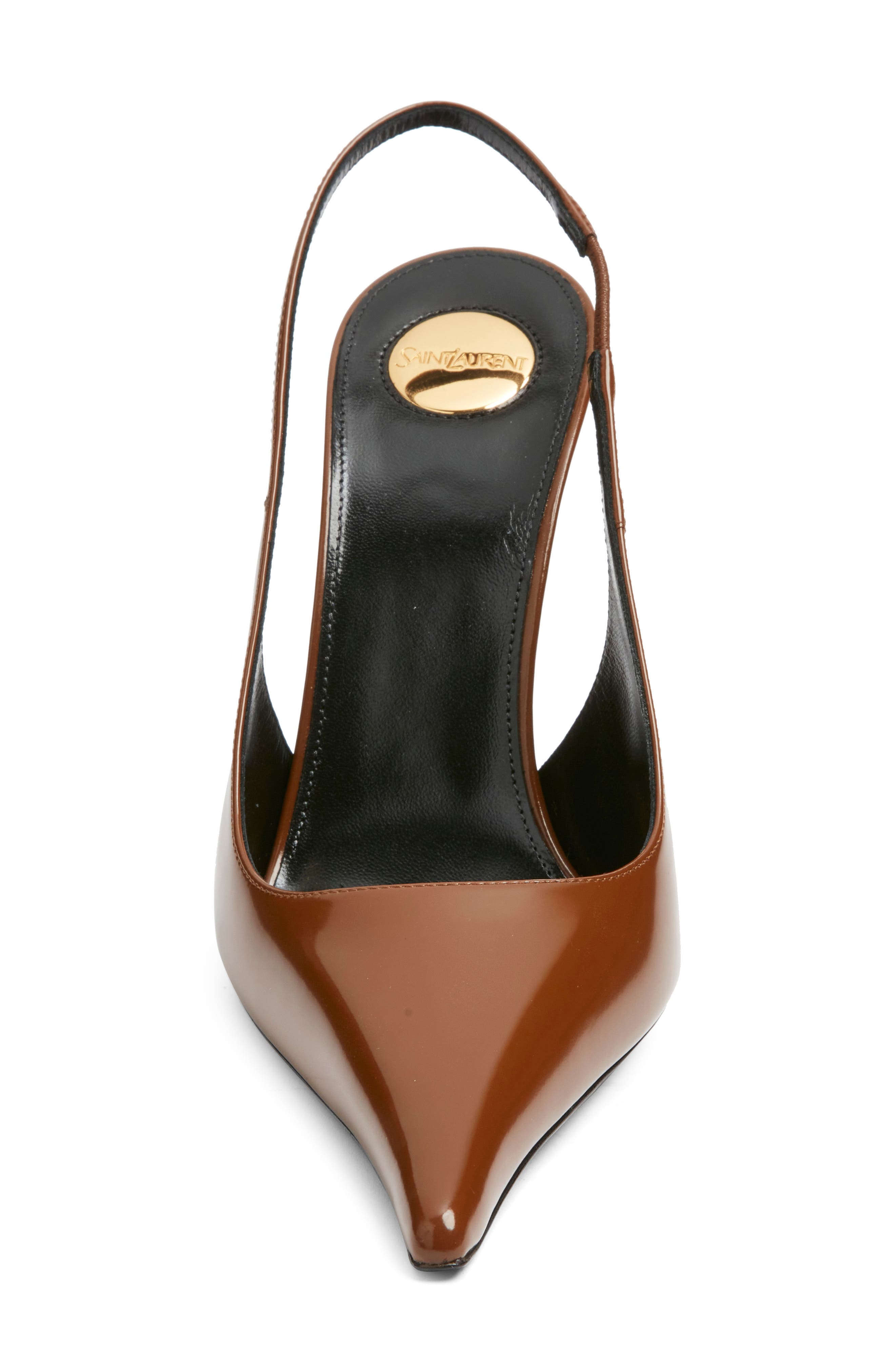 Saint Laurent Vendome Slingback Pump, Alternate, color, Soil Brown