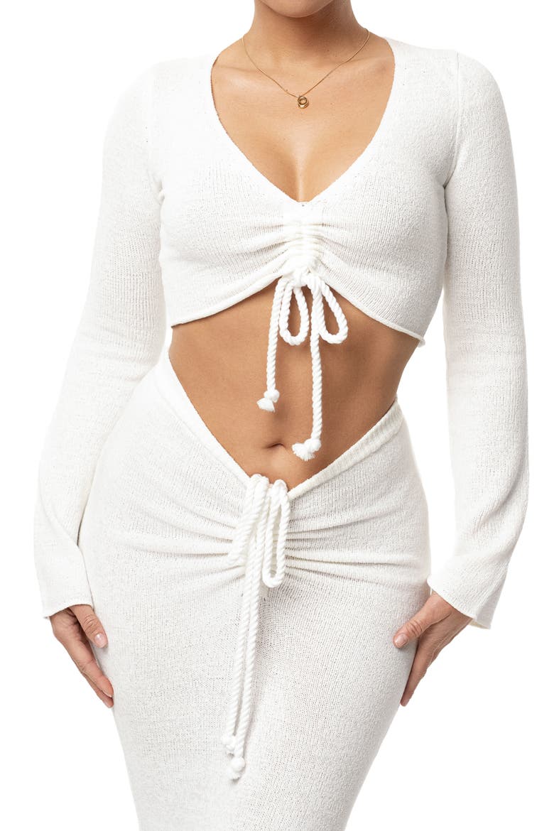 Resort Crop Top & Skirt, Alternate, color, IVORY