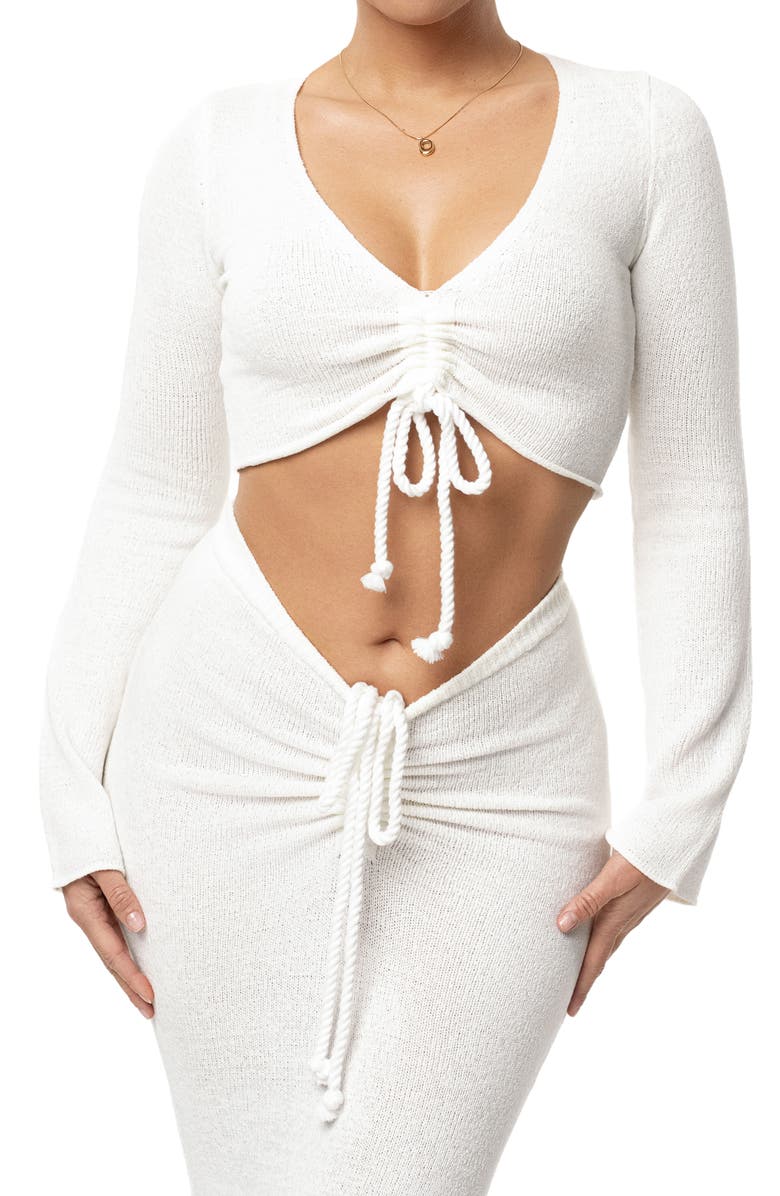 JLUXLABEL Resort Crop Top & Skirt, Alternate, color, Ivory