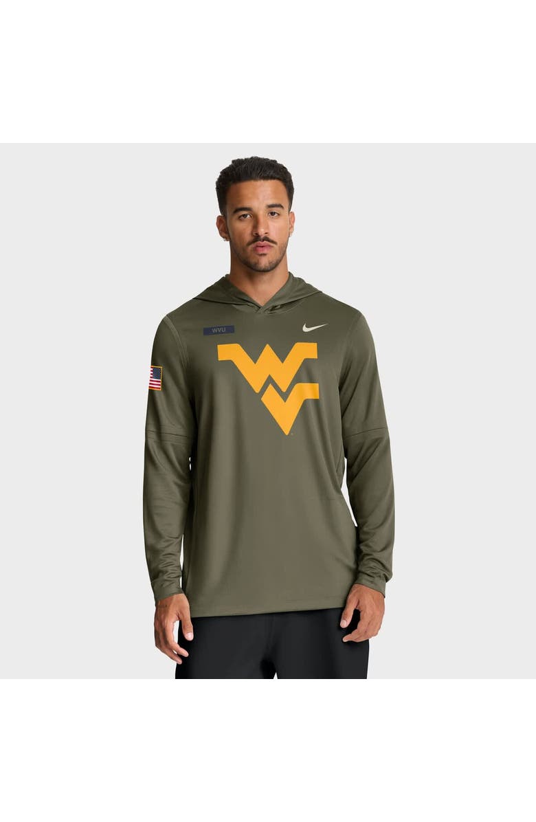 Nike Men's Nike Olive West Virginia Mountaineers 2025 Military Appreciation Dri-FIT Long Sleeve Hoodie T-Shirt, Main, color, Olive