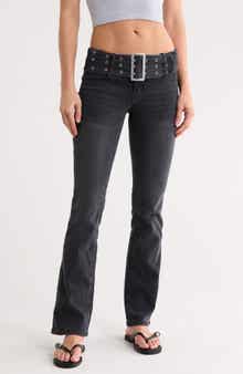 Madden Girl Belted Bootcut Jeans