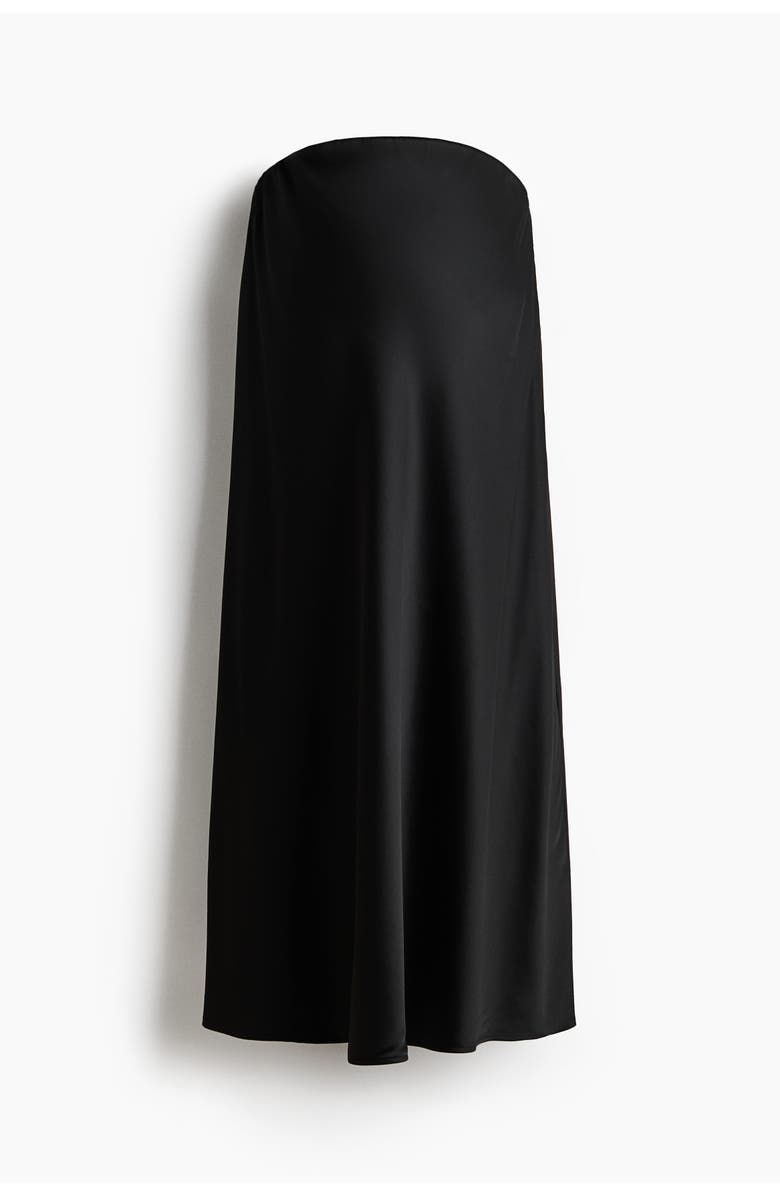 H&M Mama Satin Slip Skirt, Main, color, Black