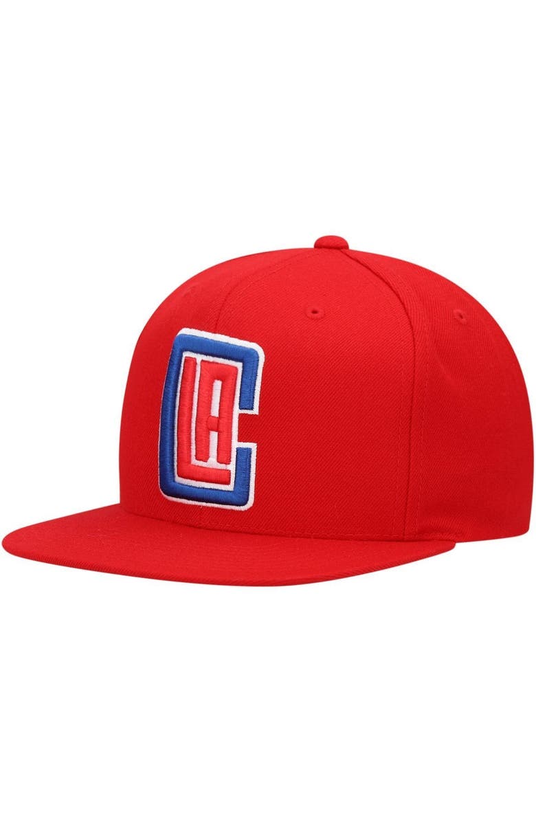 Mitchell & Ness Men's Mitchell & Ness Red LA Clippers Team Ground Snapback Hat, Main, color, Red