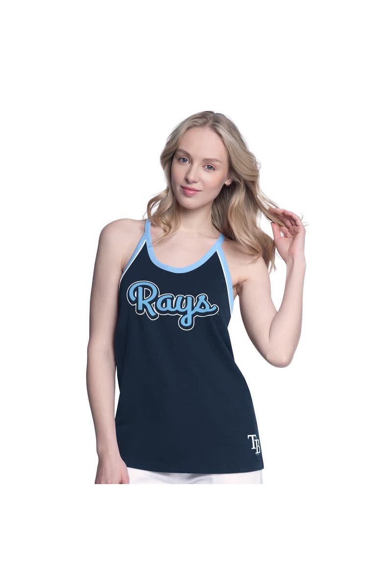 G-III 4HER BY CARL BANKS Women's G-III 4Her by Carl Banks Navy Tampa Bay Rays Curveball Racerback Tank Top, Alternate, color, Navy