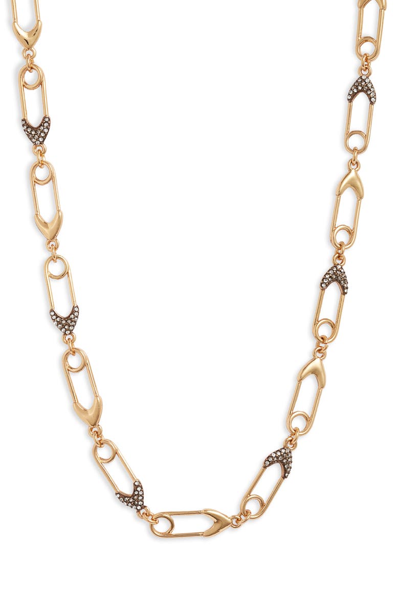 Stella & Dot Safety Pin Link Necklace, Main, color, 