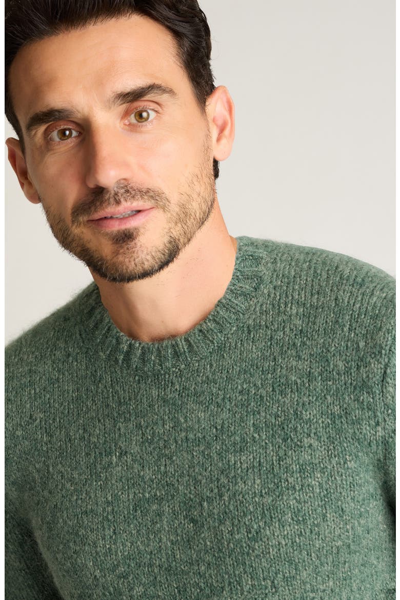 Luxe Mohair & Wool Blend Crewneck Sweater, Alternate, color, GREEN