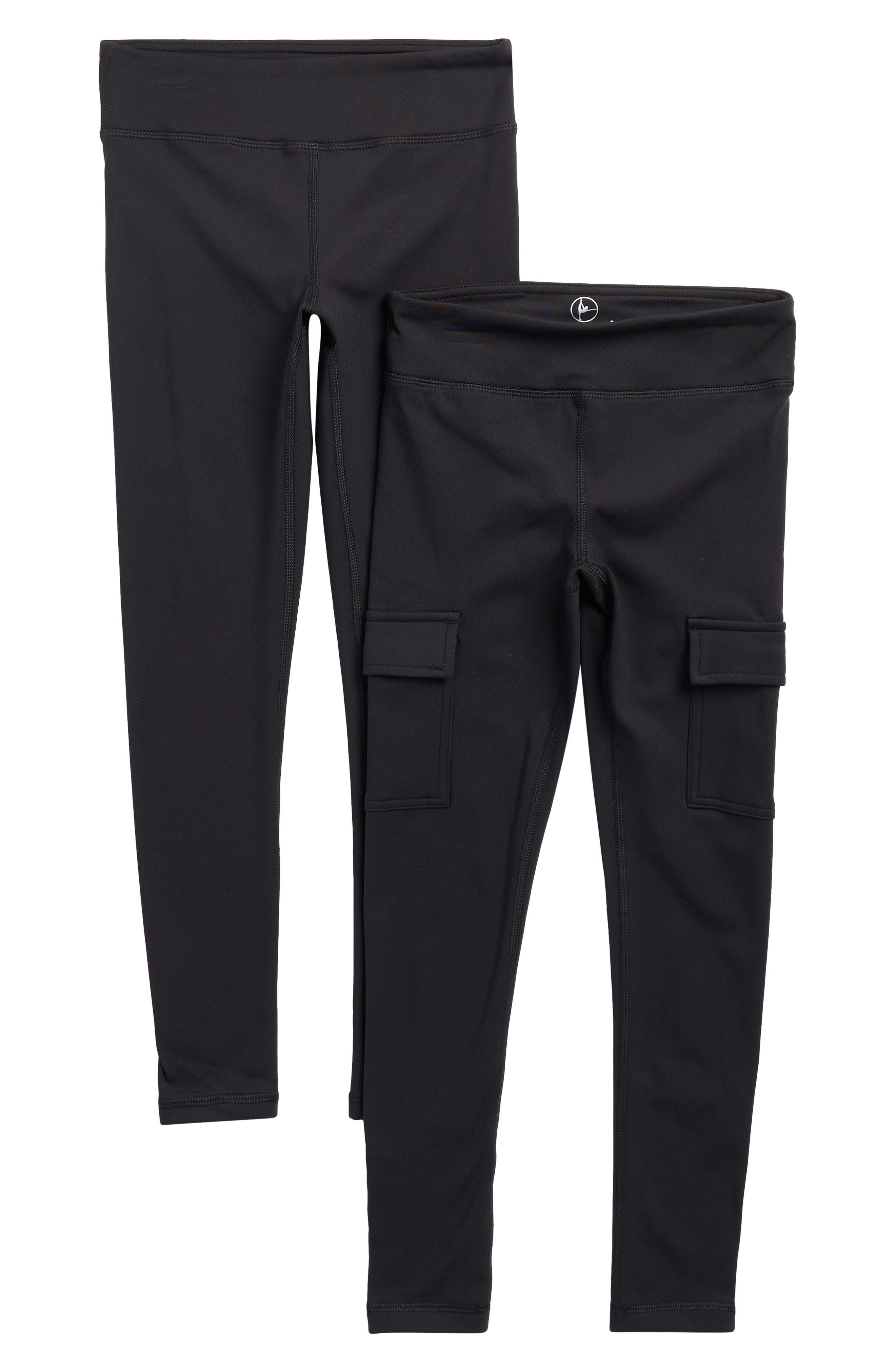 90 DEGREE BY REFLEX Kids' Two Pack PolarLux Cargo Pocket Leggings