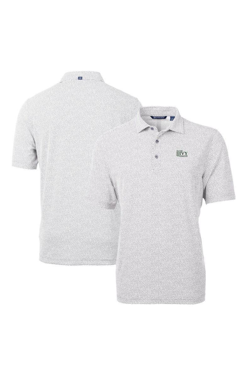 Cutter & Buck Men's Cutter & Buck  Gray Ivy League DryTec Virtue Eco Pique Botanical Print Recycled Polo, Main, color, 