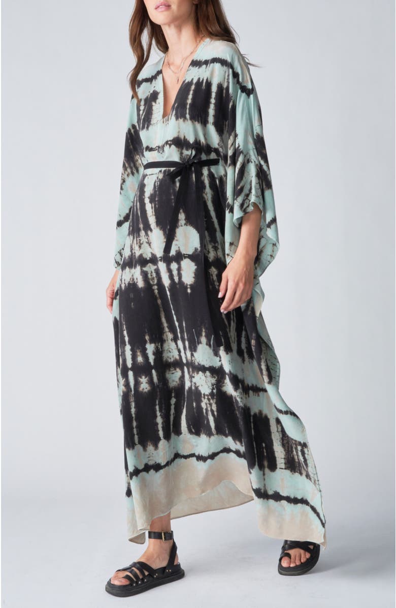 ocean+main Cupro Caftan, Main, color, Skyblueaztecprint