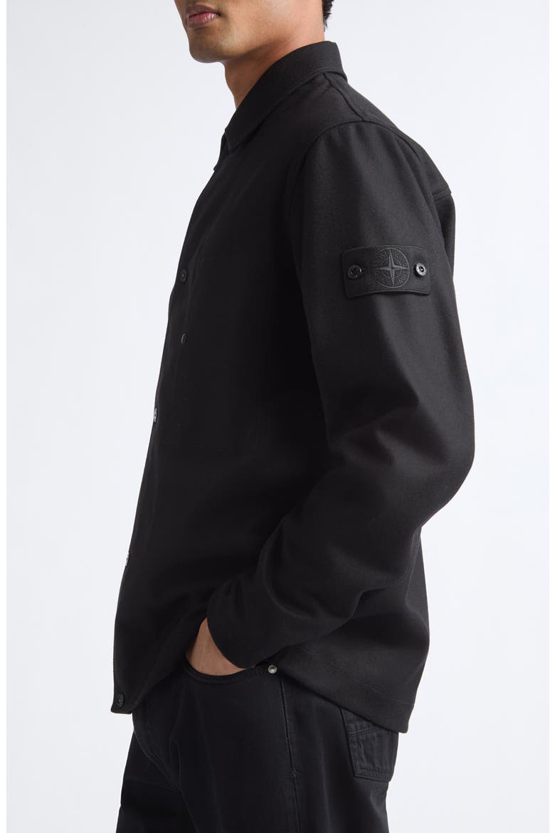Virgin Wool & Nylon Shirt Jacket, Alternate, color, V0029 BLACK