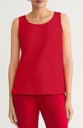 Ming Wang x Tanya Foster Deco Scoop Neck Stretch Crepe Tank