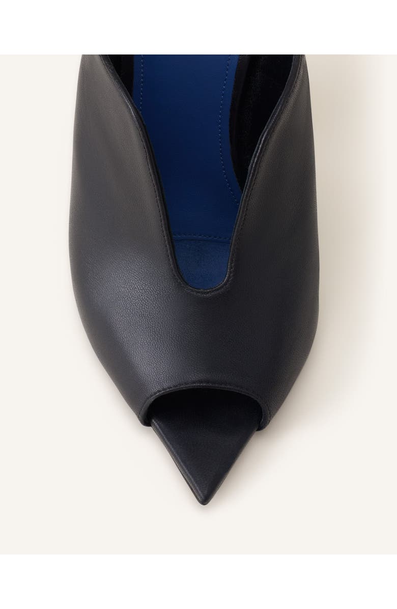 Lanvin Buckle Arch Heeled Leather Mules, Alternate, color, Black