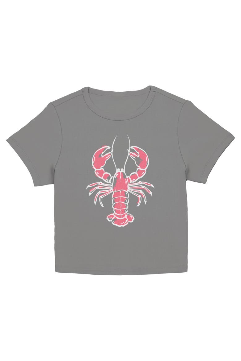 Junior's American Lobster Artwork Short Sleeve Baby T-Shirt, Main, color, Charcoal