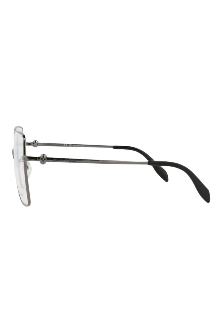 57mm Square Optical Glasses, Alternate, color, RUTHENIUM TRANSPARENT